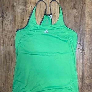 Women’s green adidas workout tank top